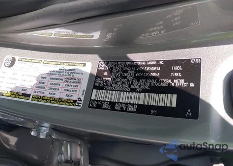 2024 Lexus Nx 250 из США, поврежденный, VIN 2T2ADCAZ3RC009989